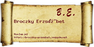 Broczky Erzsébet névjegykártya